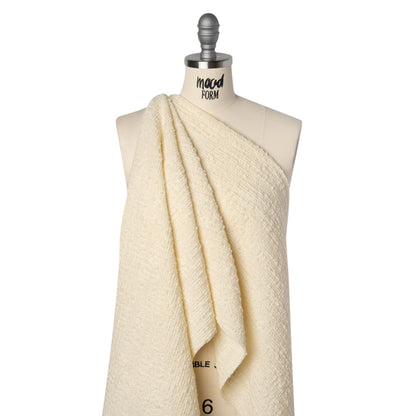 Slubby Wool Boucle - Cream - Famous Australian Designer Deadstock
