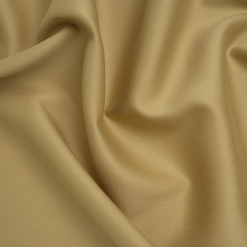 Wool and Viscose Sateen - Golden Olive - Famous Australian Designer Deadstock
