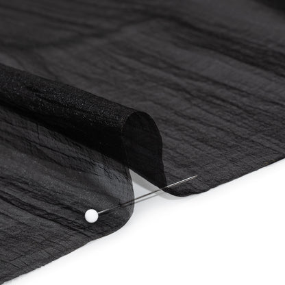 Billowy Lightweight Polyester Organza - Black - Famous Australian Designer Deadstock