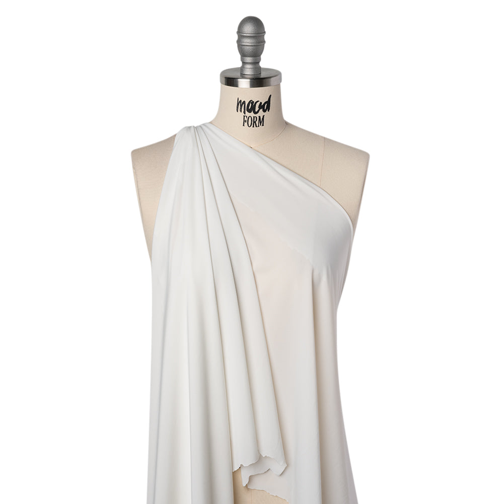 Stretch Polyester Jersey - Coconut Milk - Famous Australian Designer Deadstock