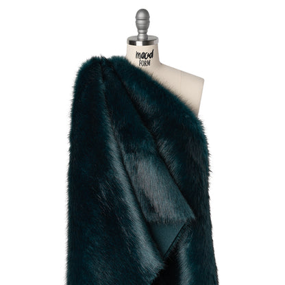Plush Medium Pile Faux Fur - Dark Teal - Famous Australian Designer Deadstock