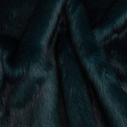 Plush Medium Pile Faux Fur - Dark Teal - Famous Australian Designer Deadstock