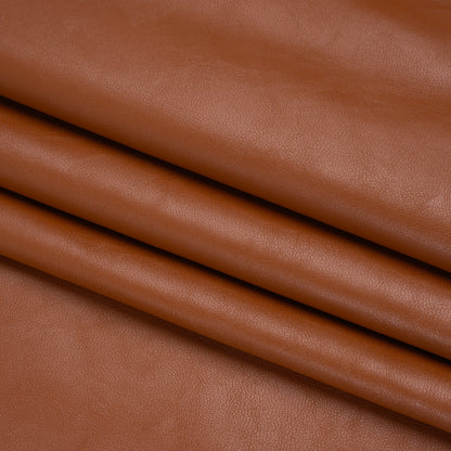 Stretch Faux Leather with Brushed Faux Suede Backing - Glazed Ginger Brown - Famous Australian Designer Deadstock
