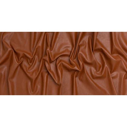 Stretch Faux Leather with Brushed Faux Suede Backing - Glazed Ginger Brown - Famous Australian Designer Deadstock
