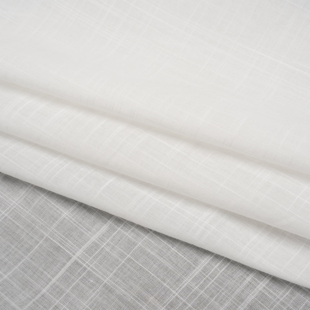 Textured Cotton Voile - Off White - Famous Australian Designer Deadstock
