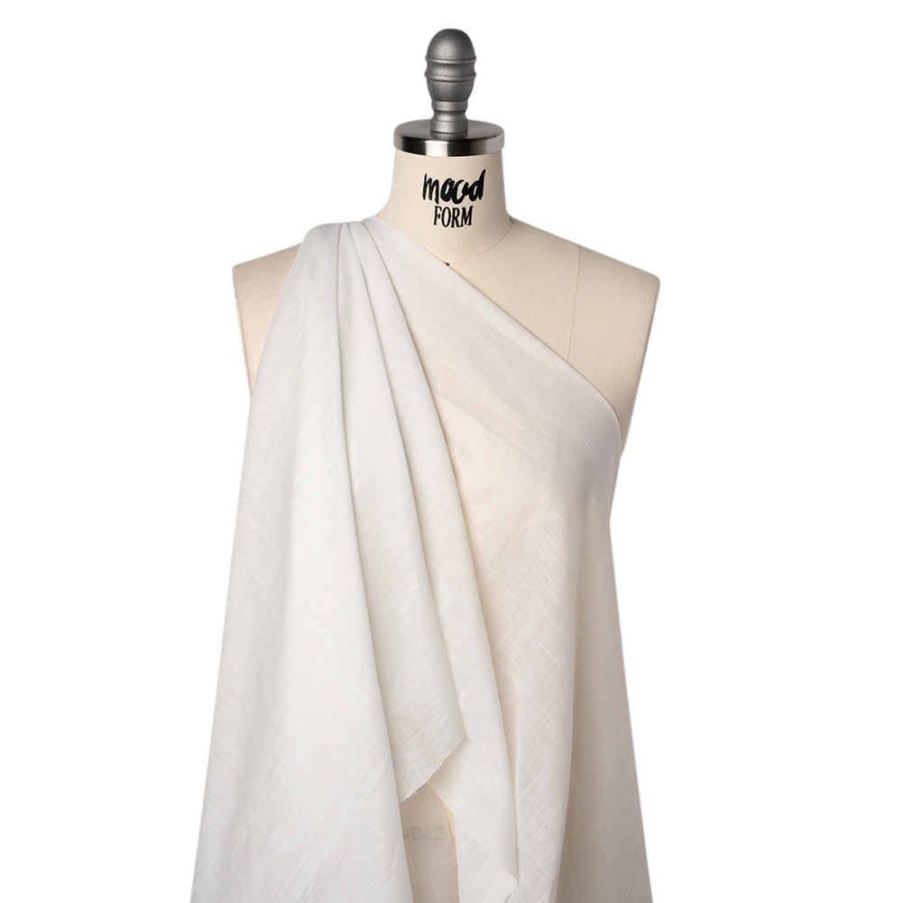 Textured Cotton Voile - Off White - Famous Australian Designer Deadstock
