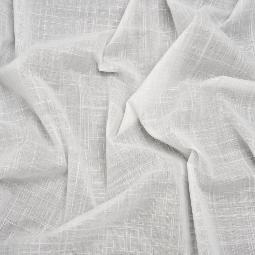 Textured Cotton Voile - Off White - Famous Australian Designer Deadstock