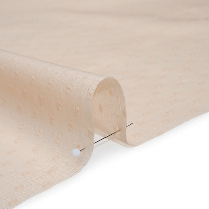 Swiss Dot Gridded Cotton Voile - Buff - Famous Australian Designer Deadstock