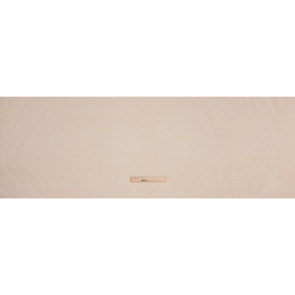 Swiss Dot Gridded Cotton Voile - Buff - Famous Australian Designer Deadstock