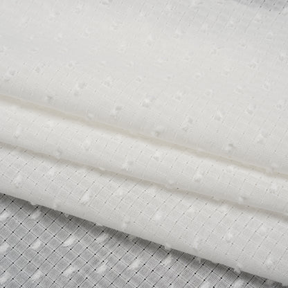 Swiss Dot Gridded Cotton Voile - Off White - Famous Australian Designer Deadstock