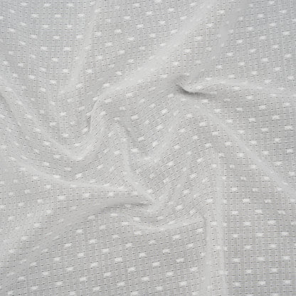 Swiss Dot Gridded Cotton Voile - Off White - Famous Australian Designer Deadstock