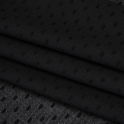 Swiss Dot Gridded Cotton Voile - Black - Famous Australian Designer Deadstock
