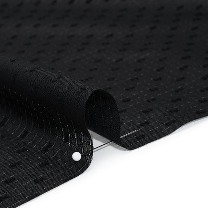 Swiss Dot Gridded Cotton Voile - Black - Famous Australian Designer Deadstock