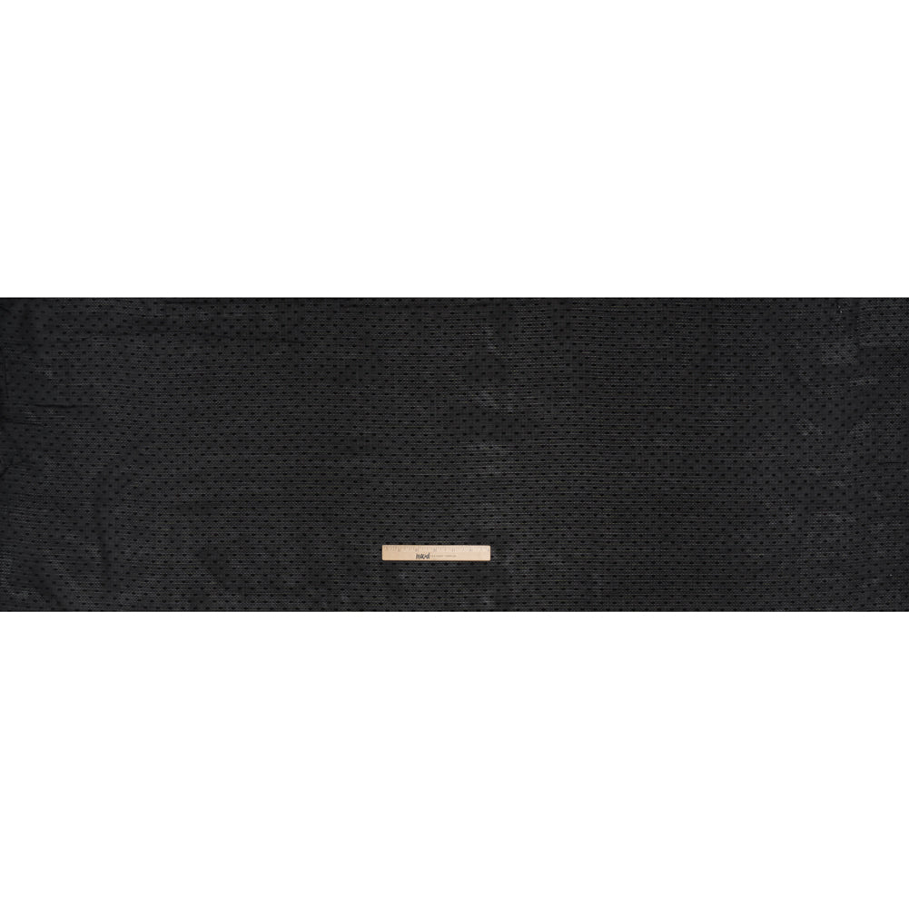 Swiss Dot Gridded Cotton Voile - Black - Famous Australian Designer Deadstock