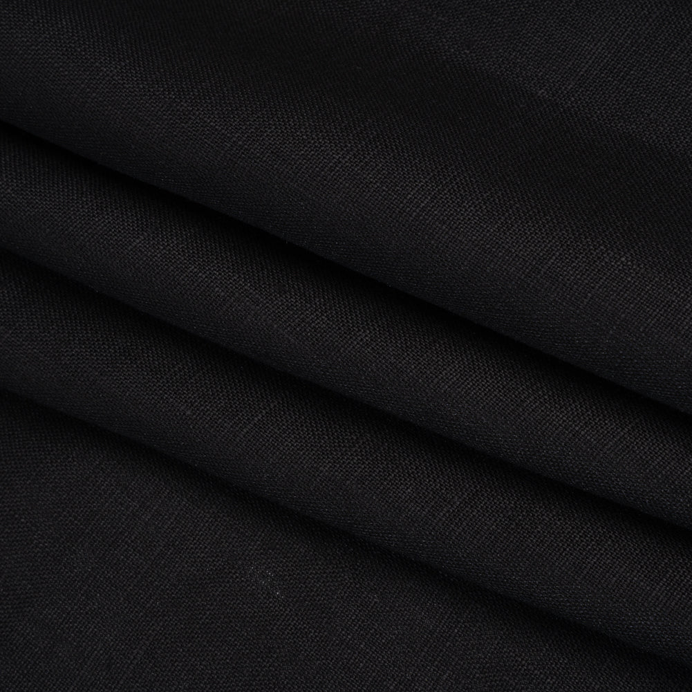 Medium Weight Linen Woven - Black - Famous Australian Designer Deadstock