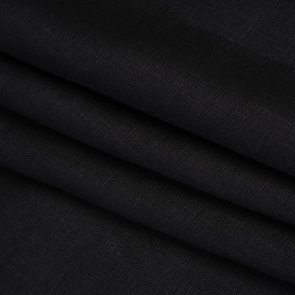 Medium Weight Linen Woven - Black - Famous Australian Designer Deadstock