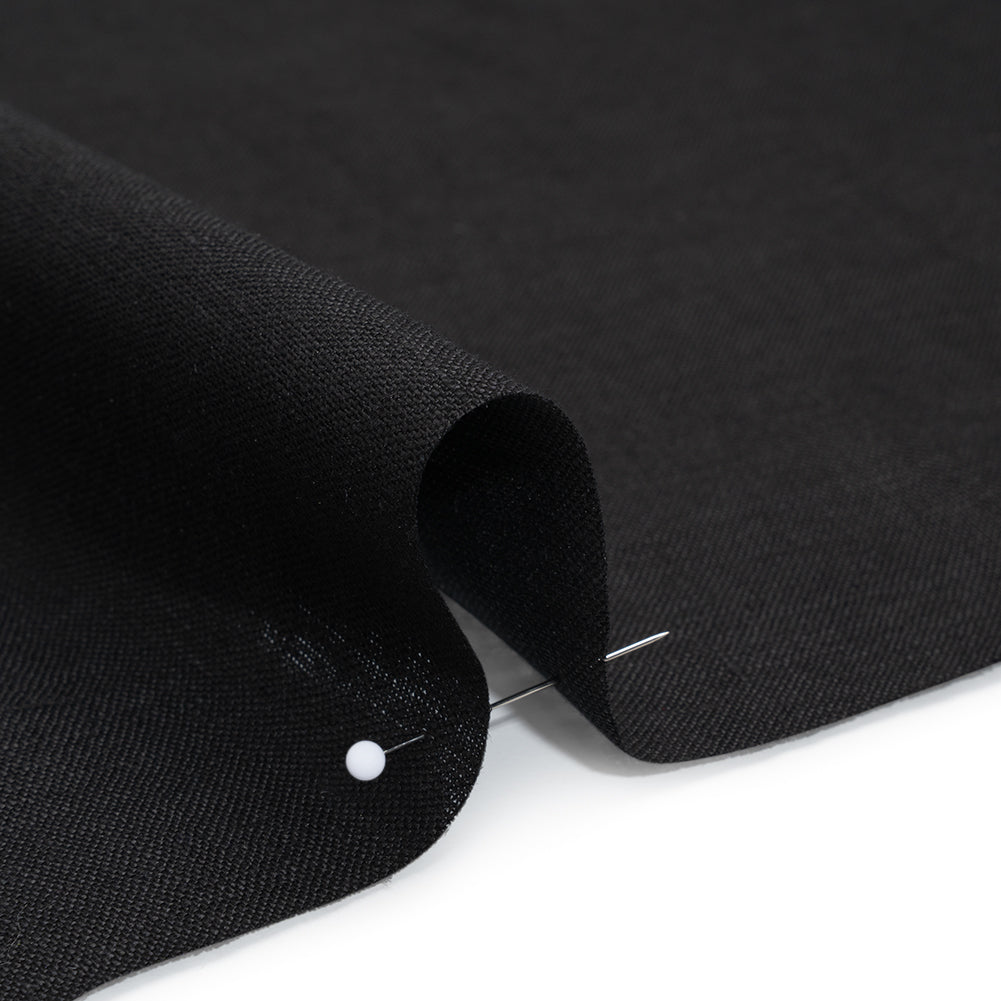 Medium Weight Linen Woven - Black - Famous Australian Designer Deadstock