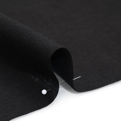 Medium Weight Linen Woven - Black - Famous Australian Designer Deadstock
