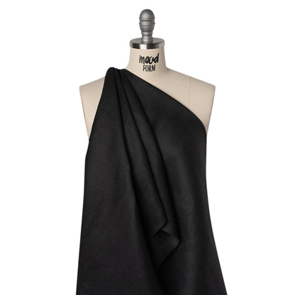Medium Weight Linen Woven - Black - Famous Australian Designer Deadstock