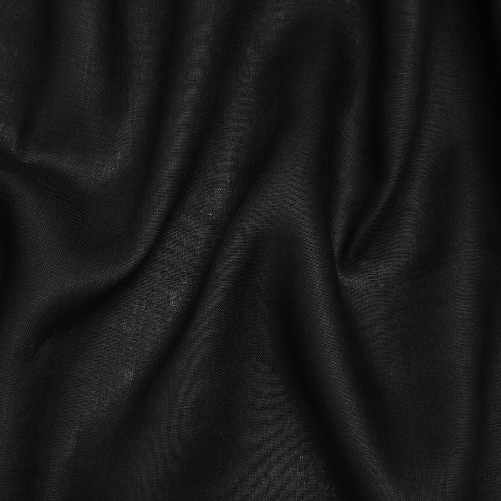 Medium Weight Linen Woven - Black - Famous Australian Designer Deadstock