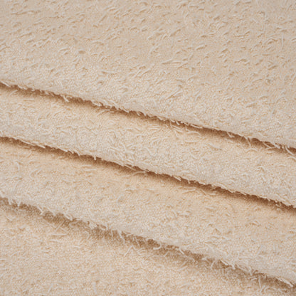 Stretch Cotton Blend Boucle - Cream Pink - Famous Australian Designer Deadstock