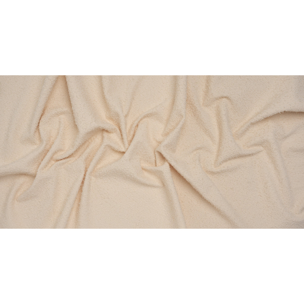 Stretch Cotton Blend Boucle - Cream Pink - Famous Australian Designer Deadstock