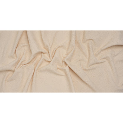 Stretch Cotton Blend Boucle - Cream Pink - Famous Australian Designer Deadstock