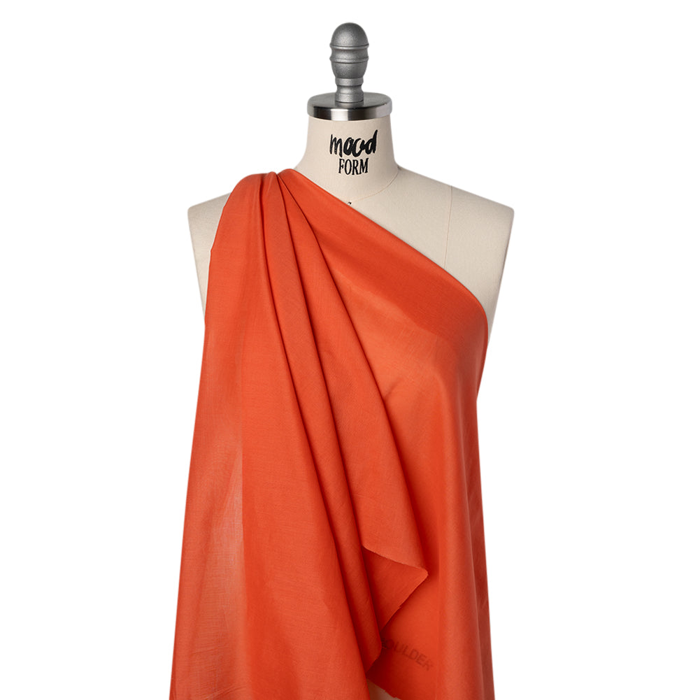 Cotton Voile Lining - Tangerine Tango - Famous Australian Designer Deadstock