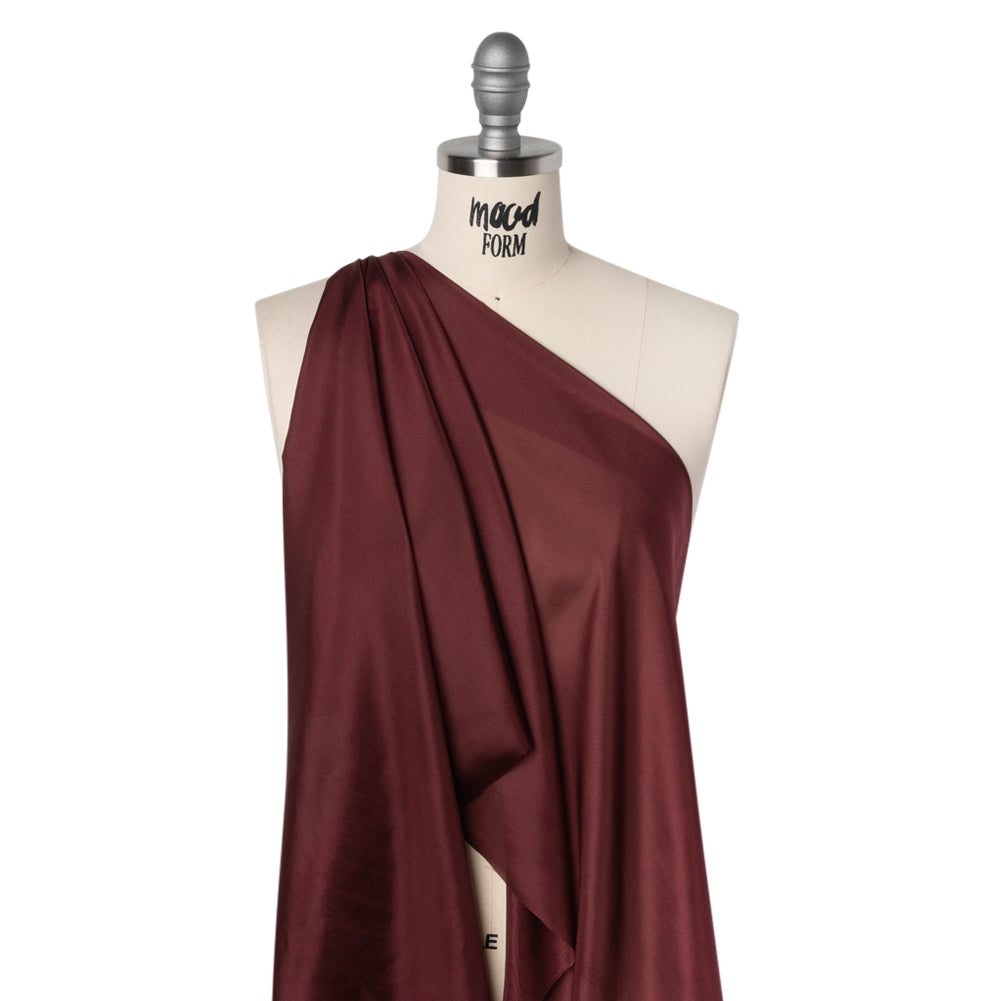 China Silk/Habotai - Wine Red - Famous Australian Designer Deadstock