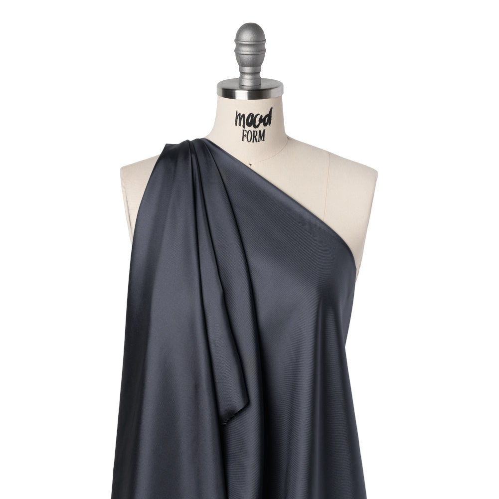 Silk Twill - Gray Navy - Famous Australian Designer Deadstock