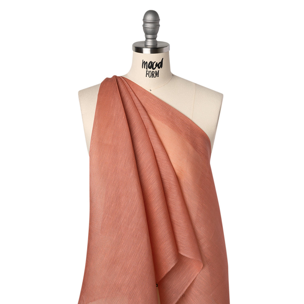 Linen and Silk Scrim - Dusty Rose - Famous Australian Designer Deadstock