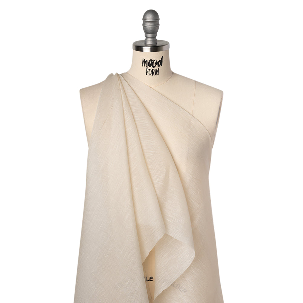 Linen and Silk Scrim - Cream - Famous Australian Designer Deadstock