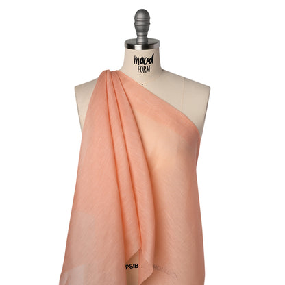 Linen and Silk Scrim - Orange Sherbet - Famous Australian Designer Deadstock
