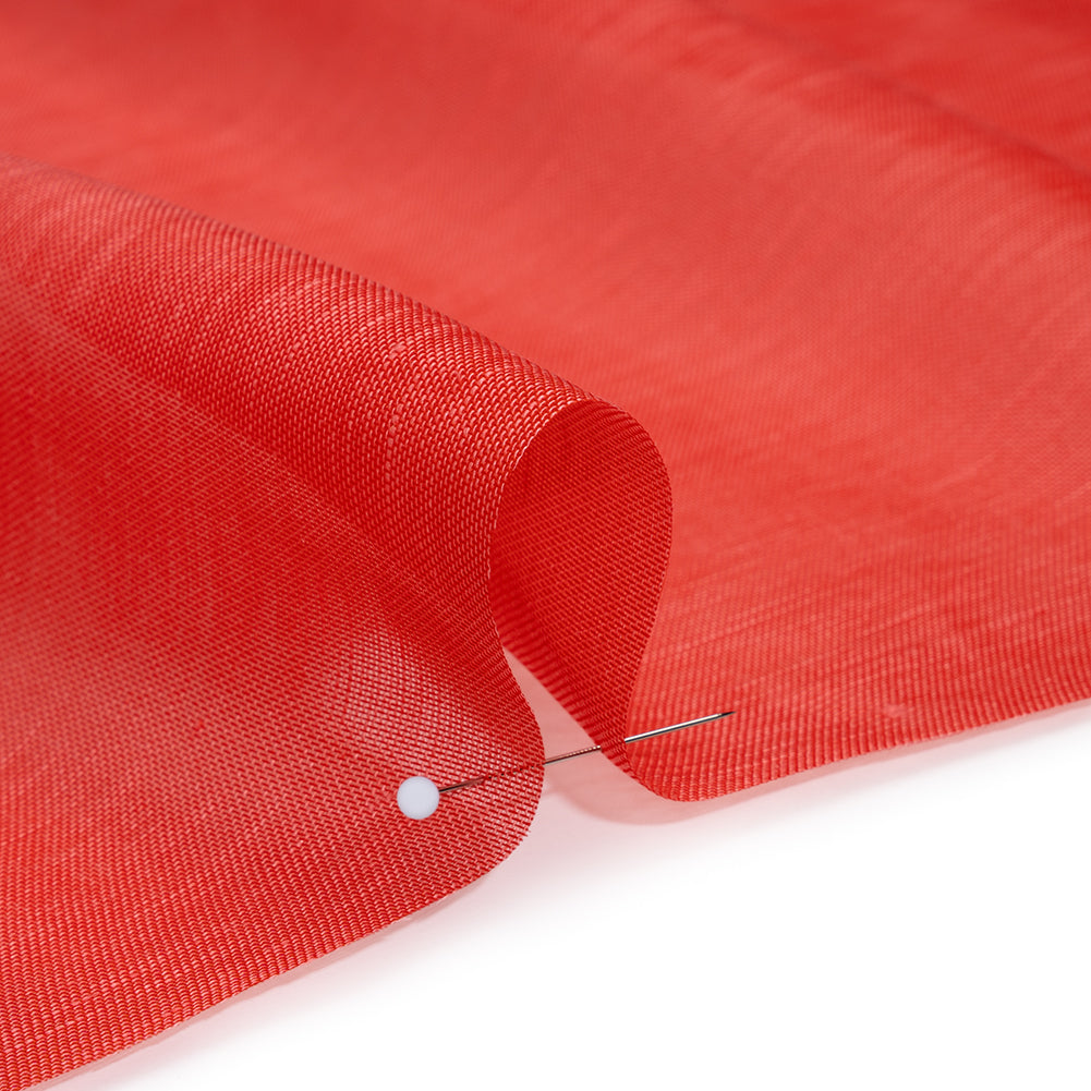 Linen and Silk Scrim - Watermelon Red - Famous Australian Designer Deadstock