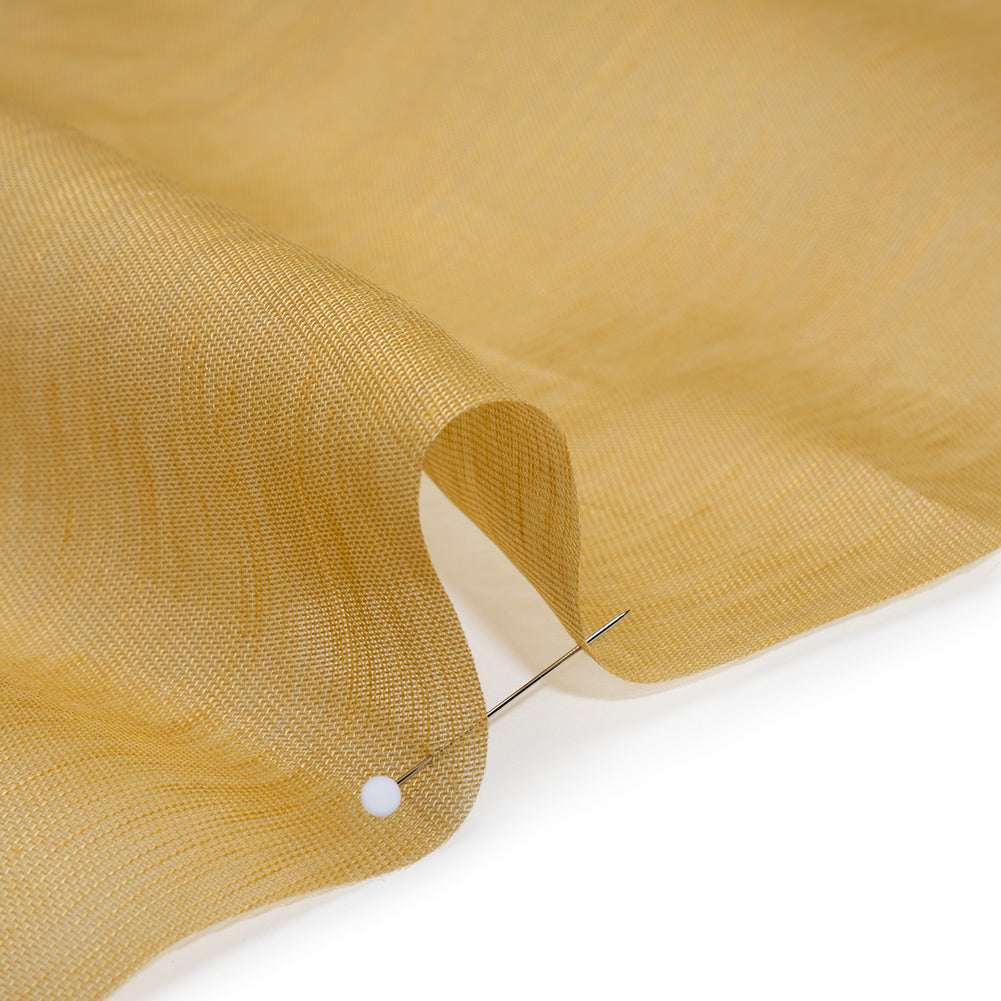 Linen and Silk Scrim - Gold - Famous Australian Designer Deadstock