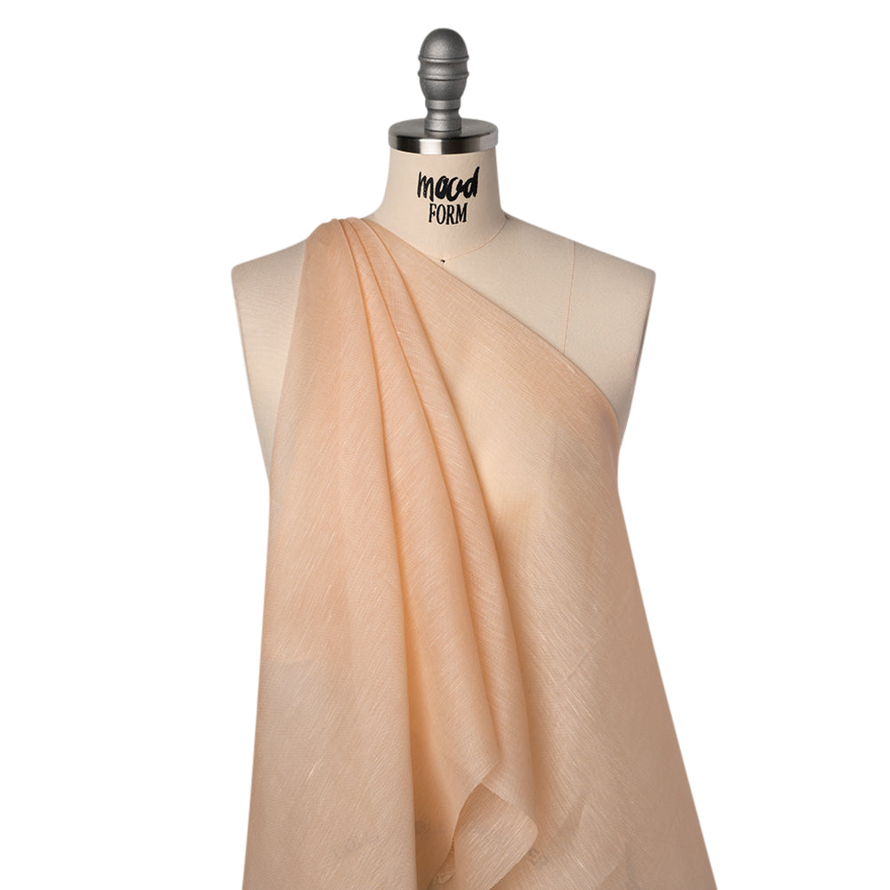 Linen and Silk Scrim - Light Peach - Famous Australian Designer Deadstock