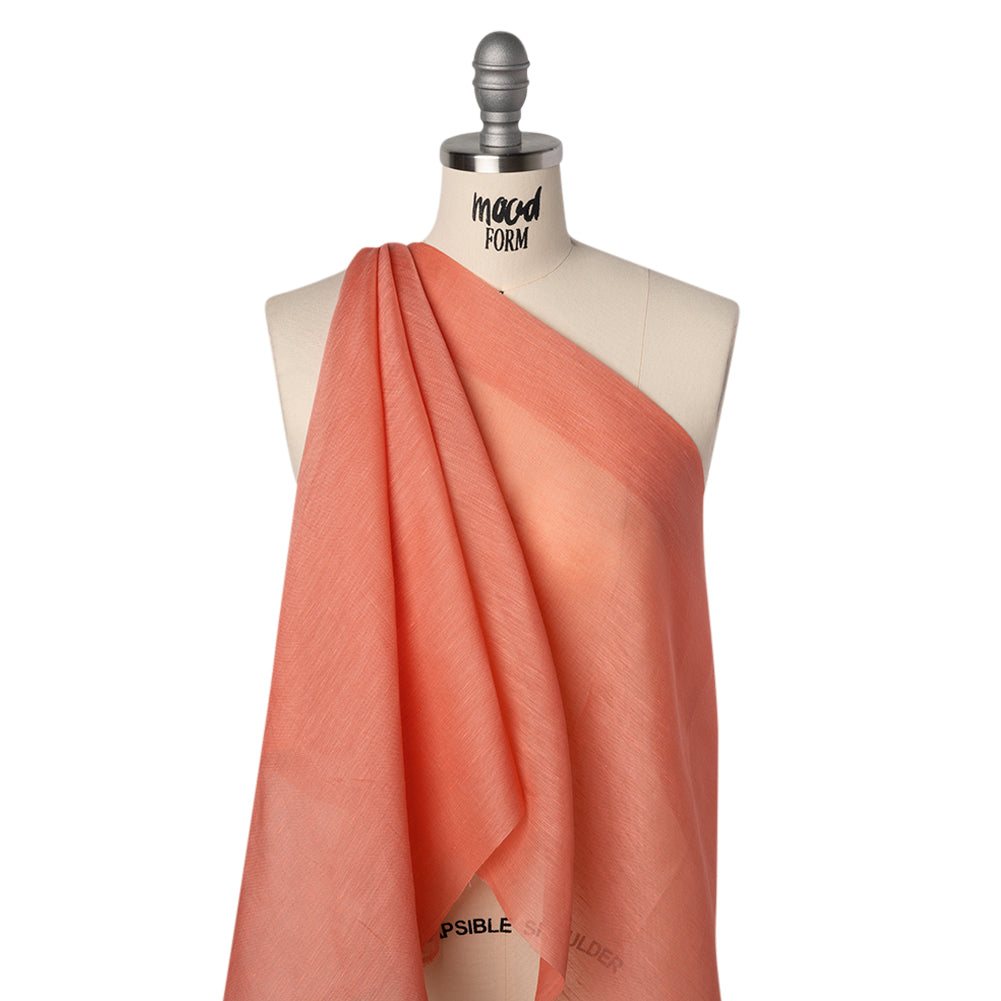 Linen and Silk Scrim - Guava Pink - Famous Australian Designer Deadstock
