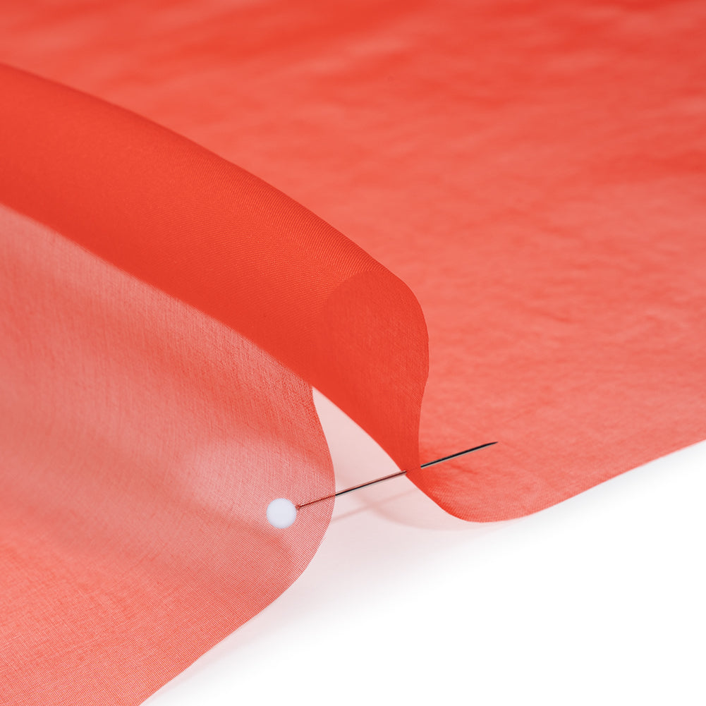 Silk Organza - Tomato Red - Famous Australian Designer Deadstock Detail