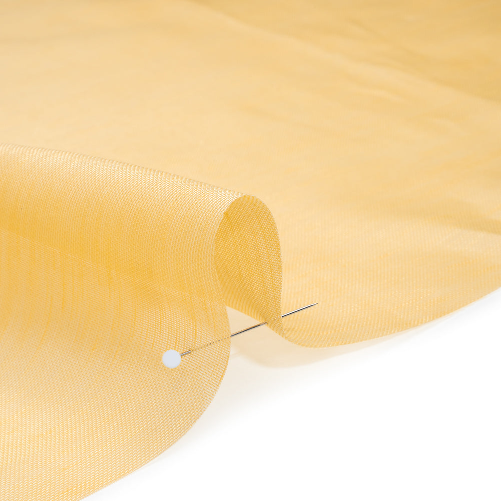Linen and Silk Scrim - Popcorn Butter Yellow - Famous Australian Designer Deadstock