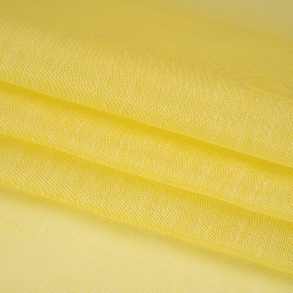 Linen and Silk Scrim - Bright Lemon - Famous Australian Designer Deadstock