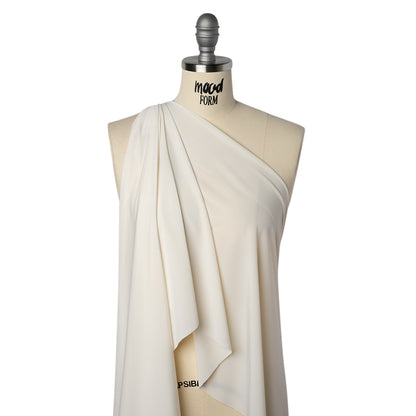 Stretch Polyester Jersey - White Asparagus - Famous Australian Designer Deadstock