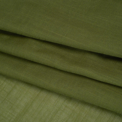Textured Cotton Voile - Herb Green - Famous Australian Designer Deadstock