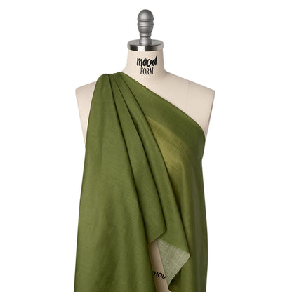 Textured Cotton Voile - Herb Green - Famous Australian Designer Deadstock