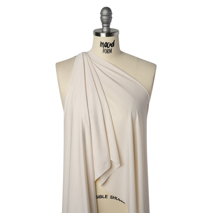 Stretch Polyester Jersey - Bleached Sand - Famous Australian Designer Deadstock