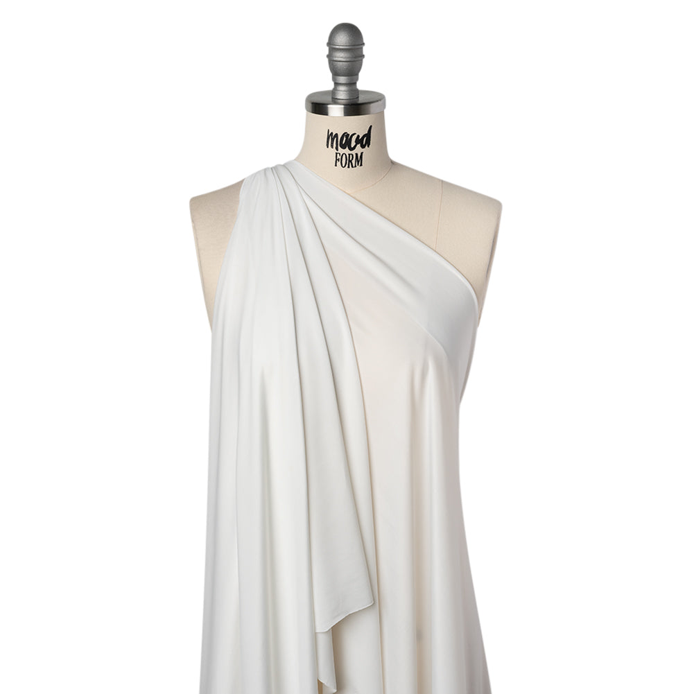 Stretch Polyester Jersey - Snow White - Famous Australian Designer Deadstock
