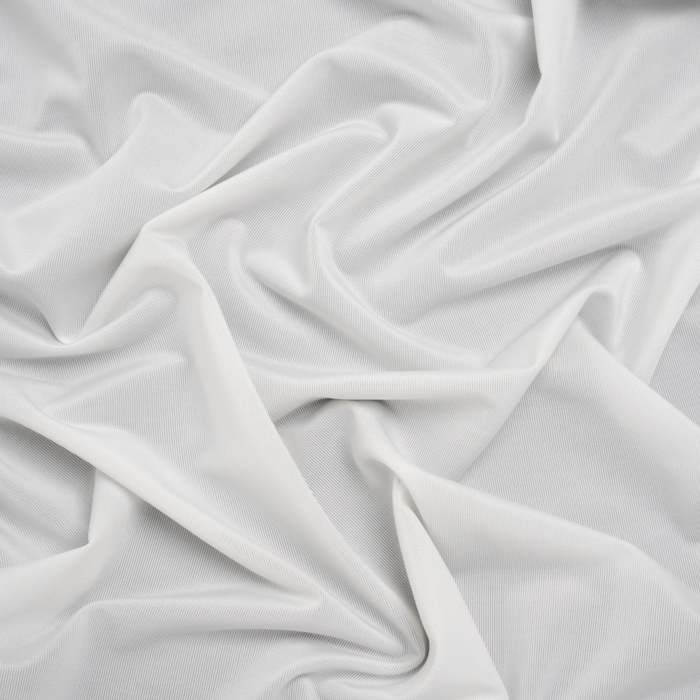Stretch Polyester Jersey - Snow White - Famous Australian Designer Deadstock