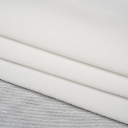 Stretch Polyester Jersey - Coconut White - Famous Australian Designer Deadstock