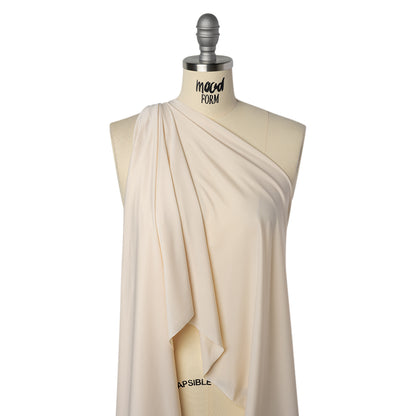 Stretch Polyester Jersey - Rose Cream - Famous Australian Designer Deadstock