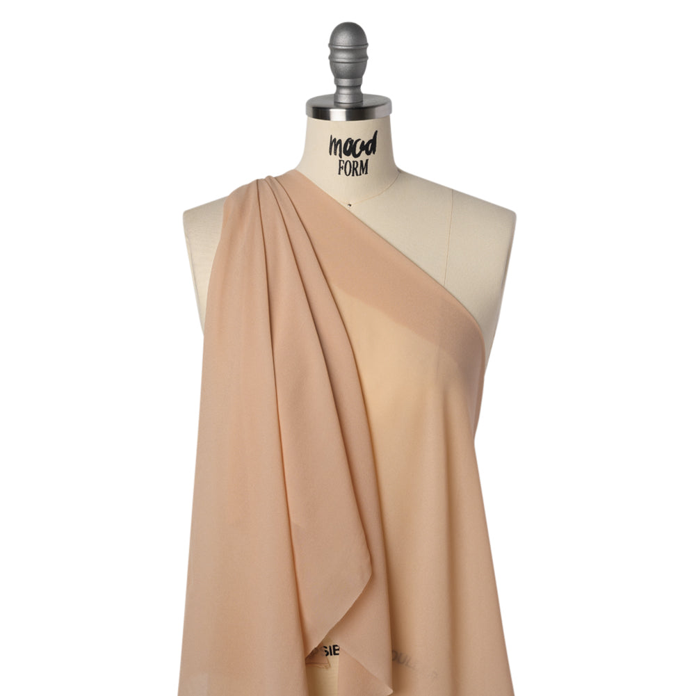 Viscose Georgette - Apricot Tan - Famous Australian Designer Deadstock