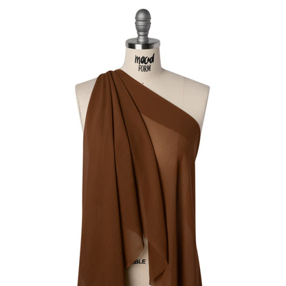 Viscose Georgette - Brown - Famous Australian Designer Deadstock